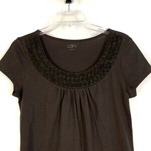 Loft Short Sleeve Brown Tee - S